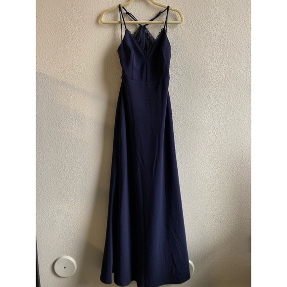 Lulu’s Navy Blue Backless Dress - Picture 1 of 6